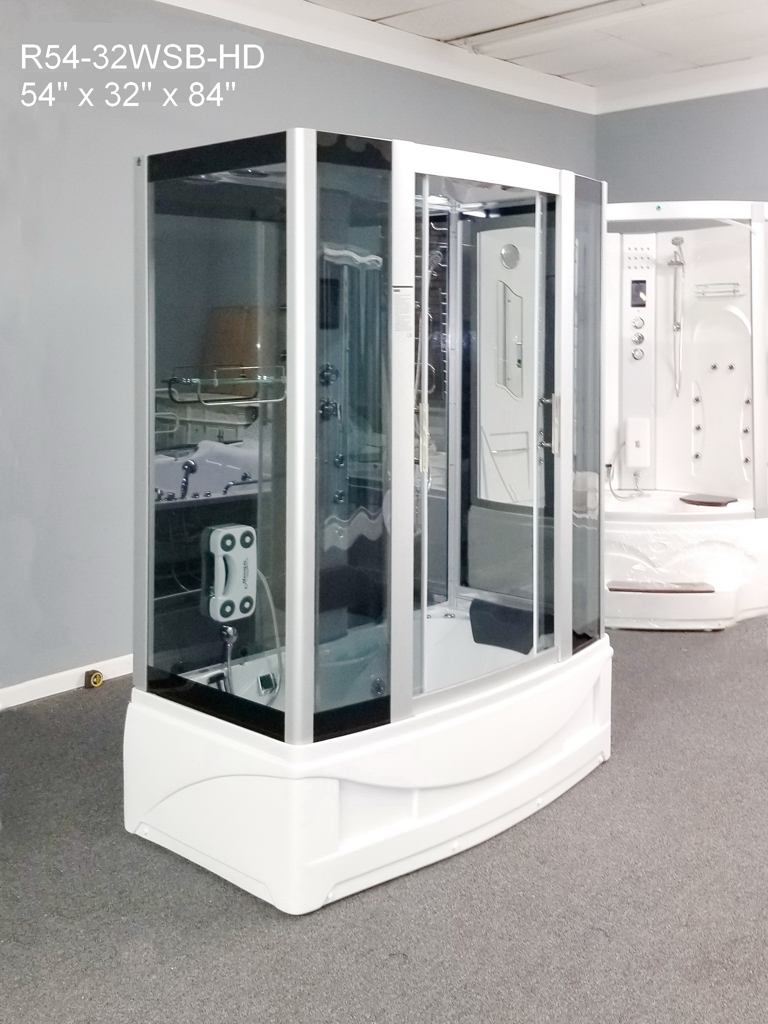 EMPIRESHOWER ER54-32WSB-HD L HEAVY DUTY STEAM SHOWER WITH WHIRLPOOL TUB AND BLUETOOTH AUDIO 54X32X85 FREE SHIPPING - Image 1