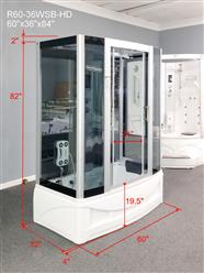 EMPIRESHOWER ER60-36WSB-HD (HEAVY DUTY) STEAM SHOWER WITH WHIRLPOOL TUB AND BLUETOOTH AUDIO 60x36x84 free shipping - Image 2